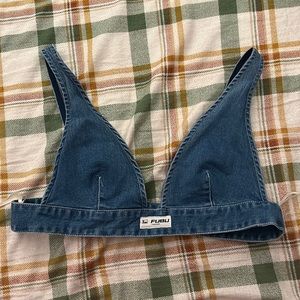 Forever 21 Fubu Denim Crop Top/Bralette